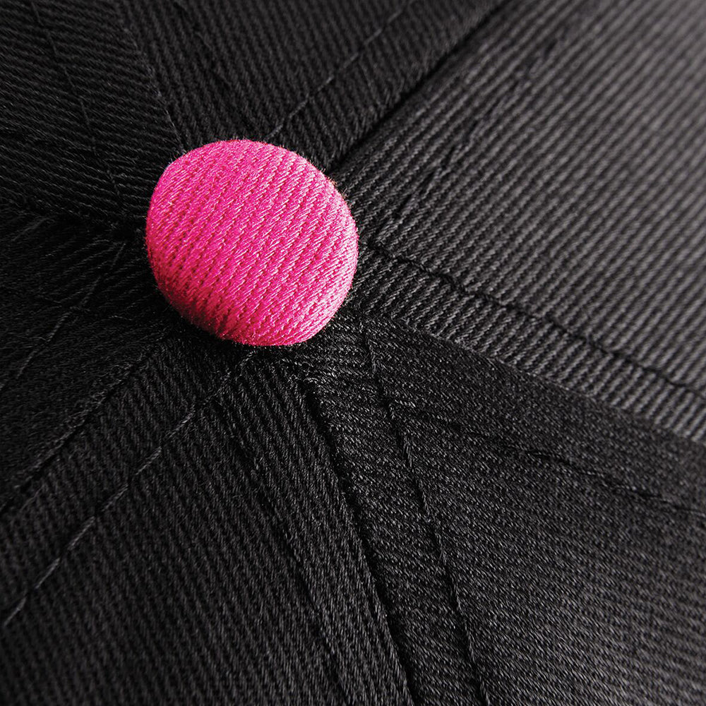 Black- Fuchsia - Pack Shot - Beechfield Unisex 5 Panel Contrast Snapback Cap