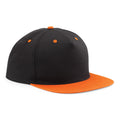 Black- Orange - Front - Beechfield Unisex 5 Panel Contrast Snapback Cap
