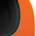 Black- Orange - Close up - Beechfield Unisex 5 Panel Contrast Snapback Cap