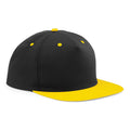 Black- Yellow - Front - Beechfield Unisex 5 Panel Contrast Snapback Cap