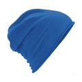 Royal - Front - Beechfield Unisex Plain Jersey Beanie Hat