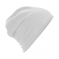 White - Front - Beechfield Unisex Plain Jersey Beanie Hat