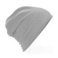 Heather Grey - Front - Beechfield Unisex Plain Jersey Beanie Hat