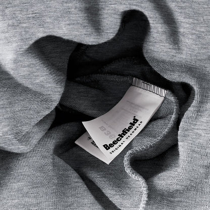 Heather Grey - Back - Beechfield Unisex Plain Jersey Beanie Hat