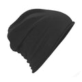 Black - Front - Beechfield Unisex Plain Jersey Beanie Hat