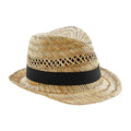 Natural - Front - Beechfield Unisex Straw Summer Trilby Hat