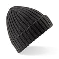 Charcoal - Front - Beechfield Unisex Chunky Ribbed Winter Beanie Hat