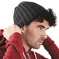 Charcoal - Back - Beechfield Unisex Chunky Ribbed Winter Beanie Hat
