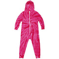 Spider Pink - Front - Colortone Childrens-Kids Full Zip Tonal Spider Die Tye Onesie