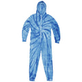 Spider Royal - Front - Colortone Unisex Adults Full Zip Tonal Spider Tie Dye Onesie