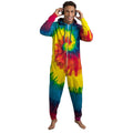 Rainbow - Side - Colortone Unisex Adults Full Zip Rainbow Tie Dye Onesie