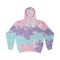 Purple-Blue-Pink - Front - Colortone Unisex Rainbow Tie Dye Pullover Hoodie