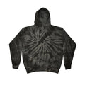 Black-White - Front - Colortone Unisex Rainbow Tie Dye Pullover Hoodie