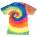 Rainbow - Front - Colortone Womens-Ladies Short Sleeve Rainbow Tie Dye T-Shirt