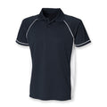 Navy-White - Front - Finden & Hales Mens Panel Performance Sports Polo T-Shirt