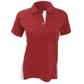 Red-White - Front - Finden & Hales Womens-Ladies Sports Polo T-Shirt