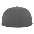 Dark Grey - Side - Yupoong Flexfit Unisex Premium 210 Fitted Flat Peak Cap