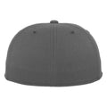Dark Grey - Side - Yupoong Flexfit Unisex Premium 210 Fitted Flat Peak Cap