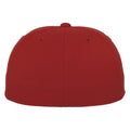 Red - Side - Yupoong Flexfit Unisex Premium 210 Fitted Flat Peak Cap