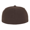 Brown - Side - Yupoong Flexfit Unisex Premium 210 Fitted Flat Peak Cap