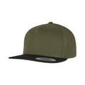 Olive-Black - Front - Yupoong Flexfit Unisex Plain Classic 5 Panel Snapback Cap