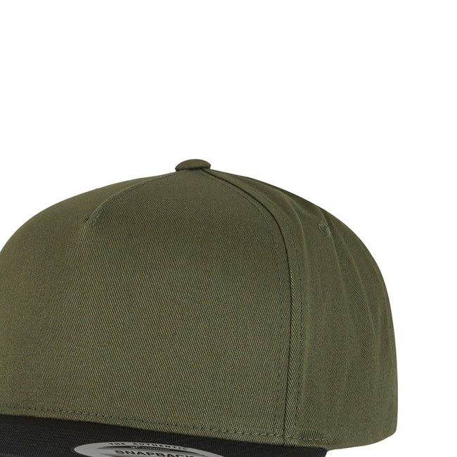 Olive-Black - Back - Yupoong Flexfit Unisex Plain Classic 5 Panel Snapback Cap