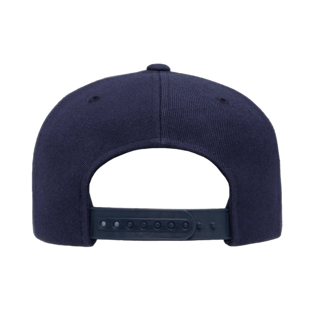 Navy - Back - Yupoong Flexfit Unisex Plain Classic 5 Panel Snapback Cap