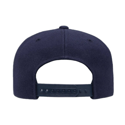 Navy - Back - Yupoong Flexfit Unisex Plain Classic 5 Panel Snapback Cap