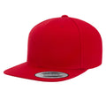 Red - Front - Yupoong Flexfit Unisex Plain Classic 5 Panel Snapback Cap