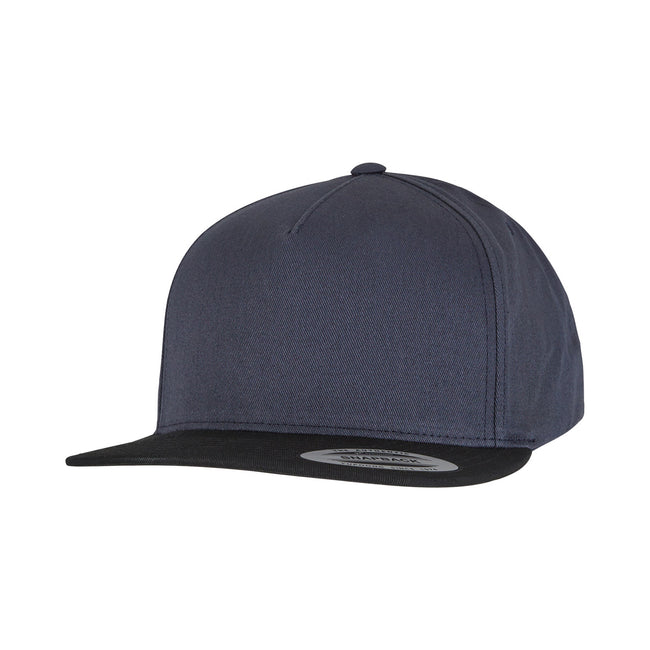 Navy-Black - Front - Yupoong Flexfit Unisex Plain Classic 5 Panel Snapback Cap
