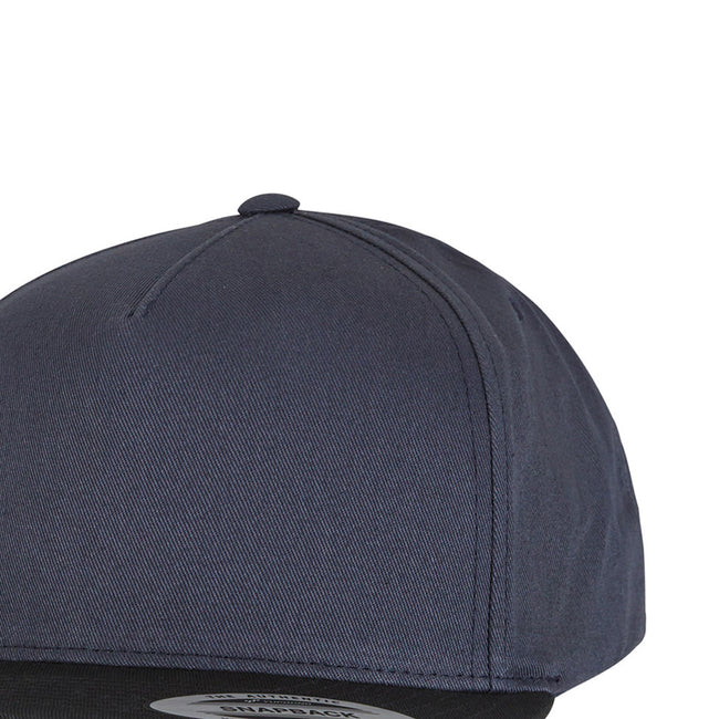 Navy-Black - Back - Yupoong Flexfit Unisex Plain Classic 5 Panel Snapback Cap