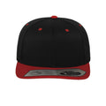 Black-Red - Back - Yupoong Flexfit Unisex 110 Plain Fitted Snapback Cap