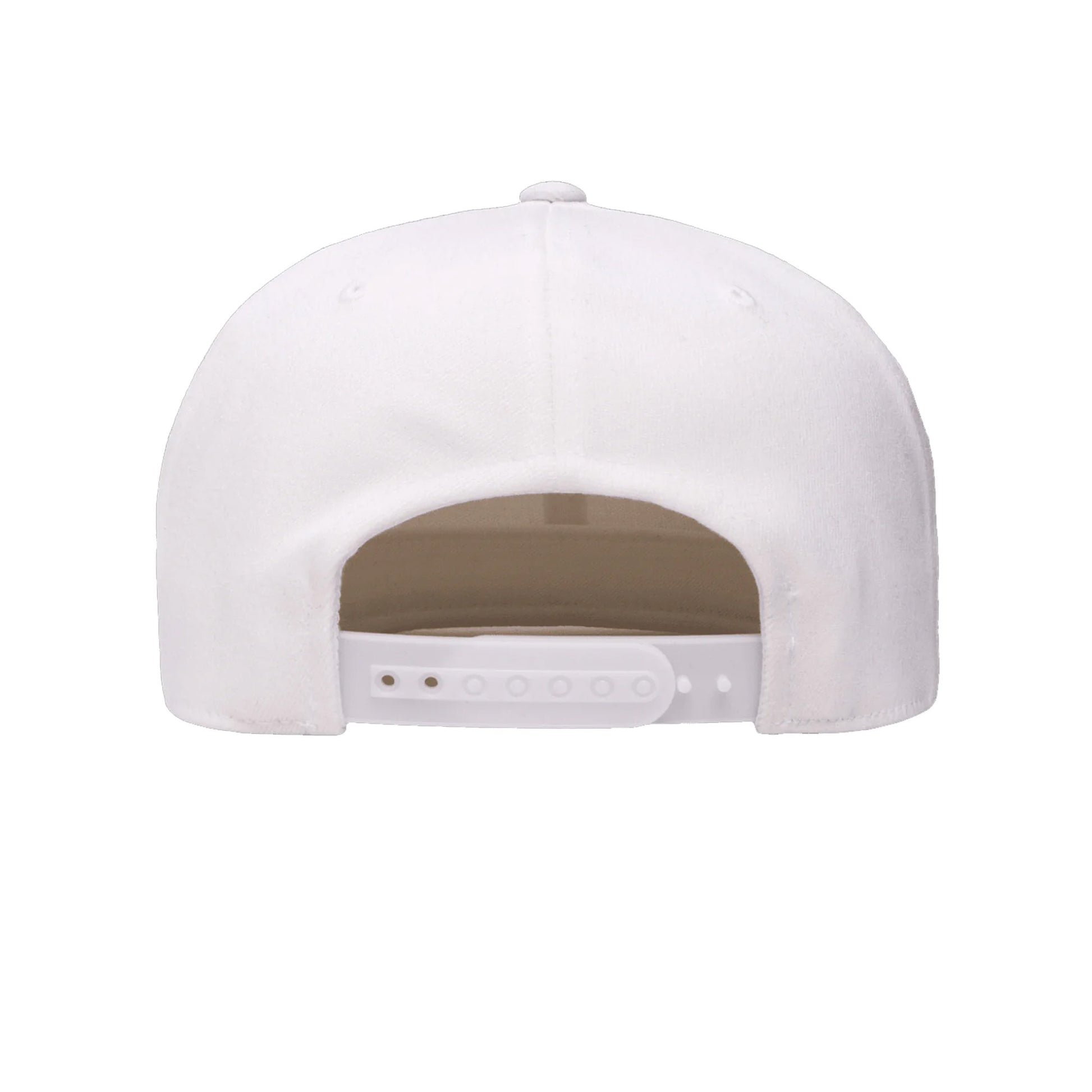White - Back - Yupoong Flexfit Unisex 110 Plain Fitted Snapback Cap