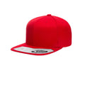 Red - Front - Yupoong Flexfit Unisex 110 Plain Fitted Snapback Cap