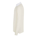 Natural - Side - Front Row Mens Premium Long Sleeve Rugby Shirt-Top