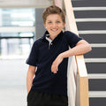 Navy-White - Back - Finden & Hales Kids Sports Polo T-Shirt