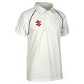 Ivory- Maroon - Front - Gray-Nicolls Mens Matrix Short Sleeve Cricket Shirt