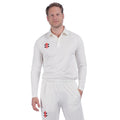 Ivory - Side - Gray-Nicolls Childrens-Kids Matrix Long Sleeve Cricket Shirt