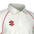 Ivory- Red - Side - Gray-Nicolls Childrens-Kids Matrix Short Sleeve Cricket Shirt