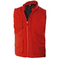 Red - Front - WK. Designed To Work Mens Quilted Full Zip Bodywarmer-Gilet