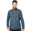 Blue Jean - Back - Kariban Mens Long Sleeve Casual Denim Shirt