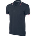 Navy - Front - Kariban Mens Contrast Short Sleeve Polo Shirt