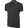 Black - Front - Kariban Mens Contrast Short Sleeve Polo Shirt