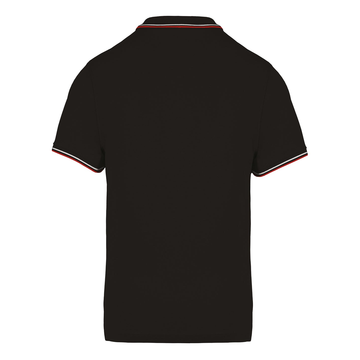 Black - Back - Kariban Mens Contrast Short Sleeve Polo Shirt