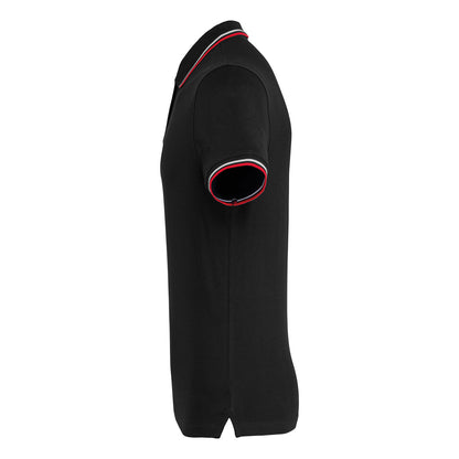 Black - Lifestyle - Kariban Mens Contrast Short Sleeve Polo Shirt