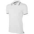 White - Front - Kariban Mens Contrast Short Sleeve Polo Shirt
