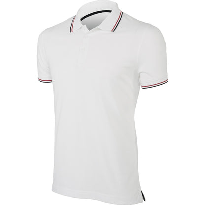 White - Front - Kariban Mens Contrast Short Sleeve Polo Shirt