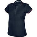 Navy - Front - Kariban Womens-Ladies Contrast Short Sleeve Polo Shirt