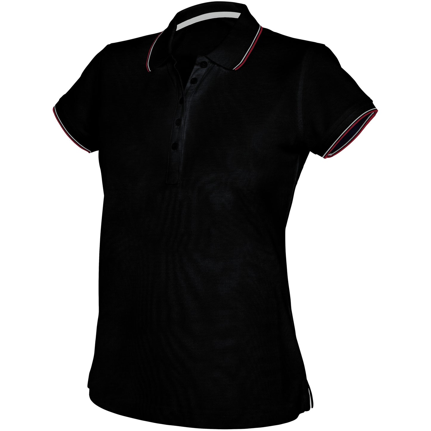 Black - Front - Kariban Womens-Ladies Contrast Short Sleeve Polo Shirt