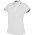 White - Front - Kariban Womens-Ladies Contrast Short Sleeve Polo Shirt